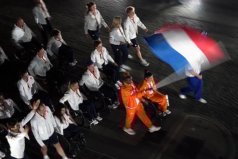 2024 Paralympics Opening Ceremony: The Netherlands' delegation parade during the Opening Ceremony